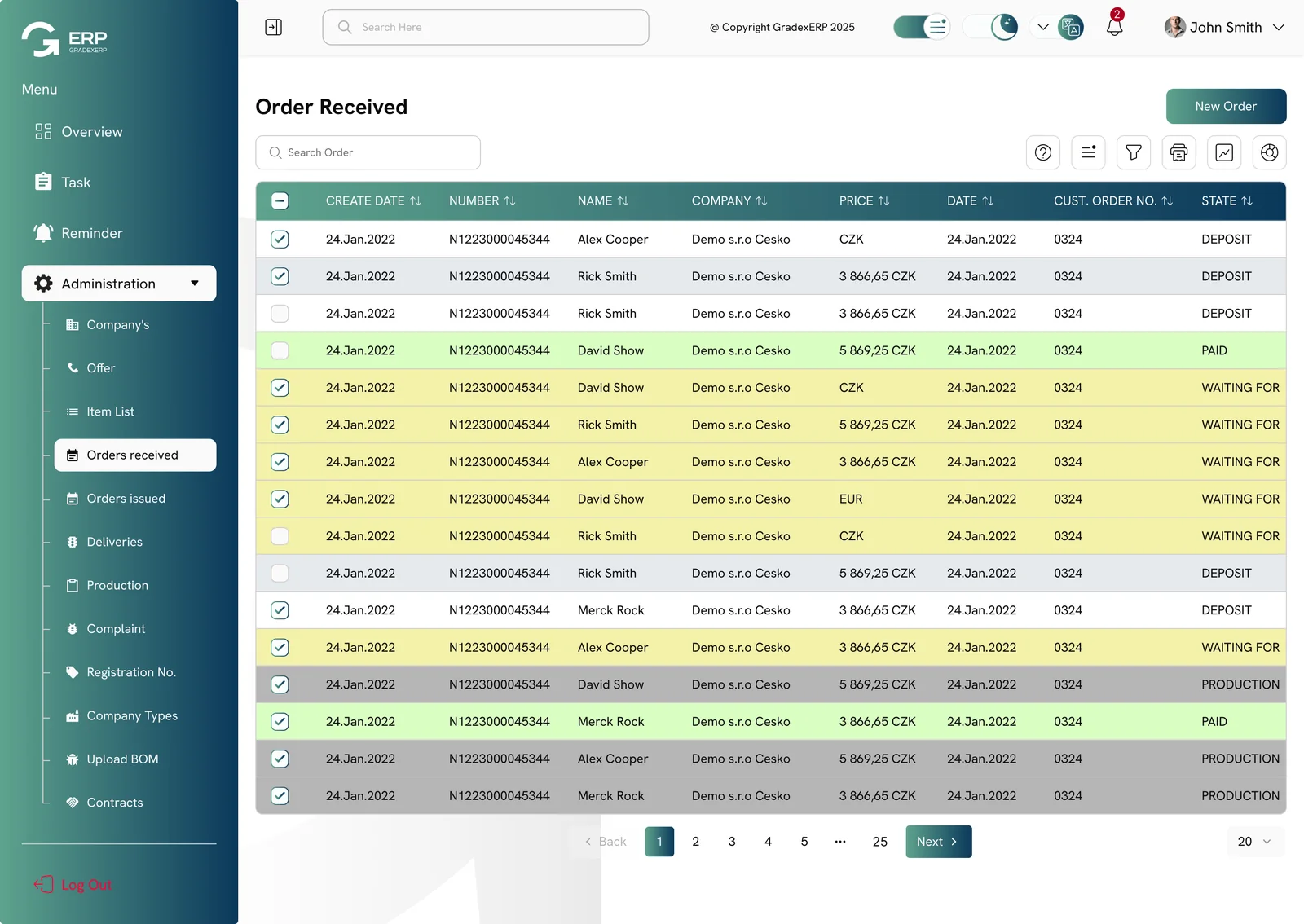 GradexERP — Orders and quotes